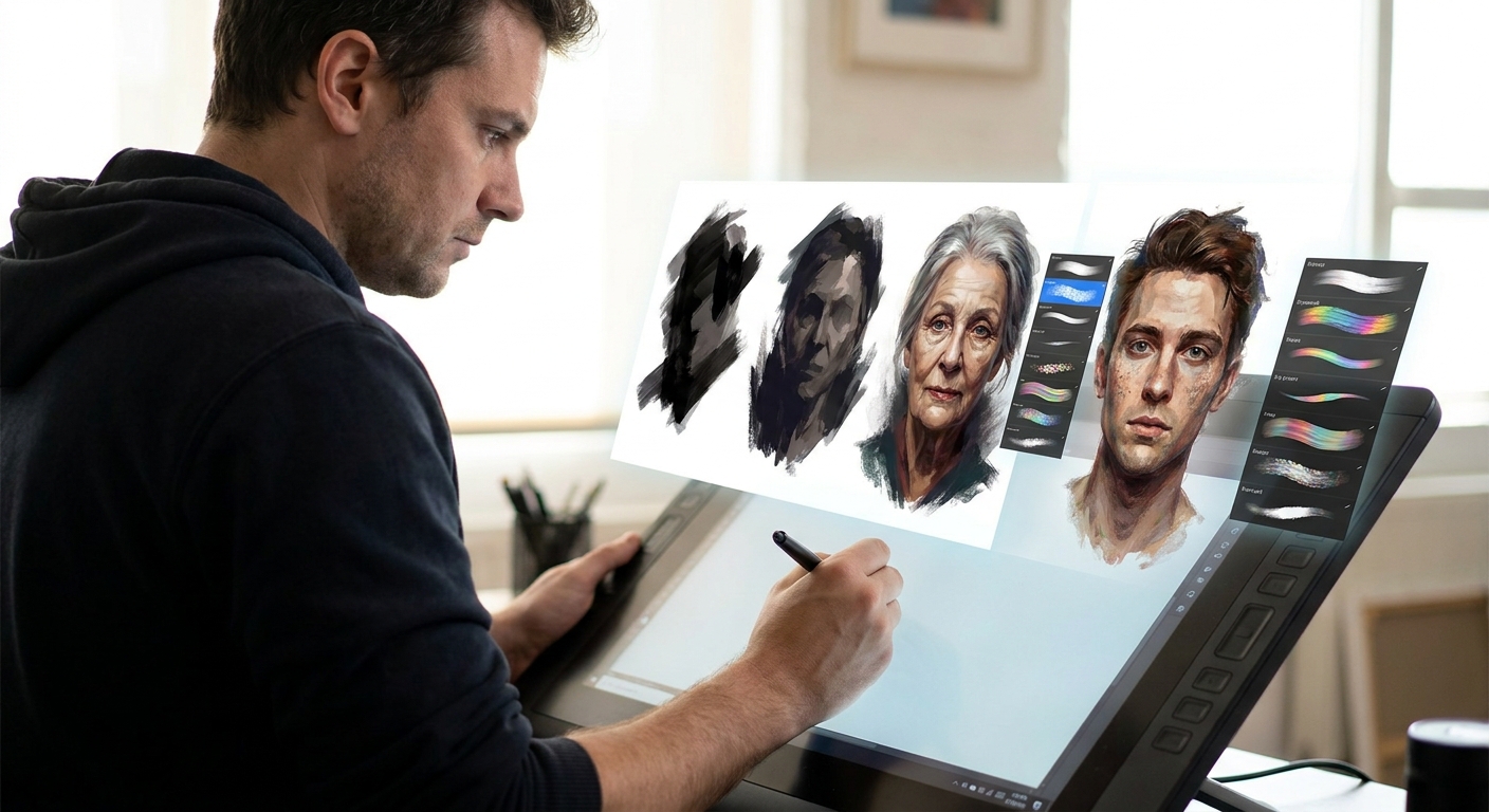 Brush to Personality: Practical Digital Brushwork for Expressive Character Design