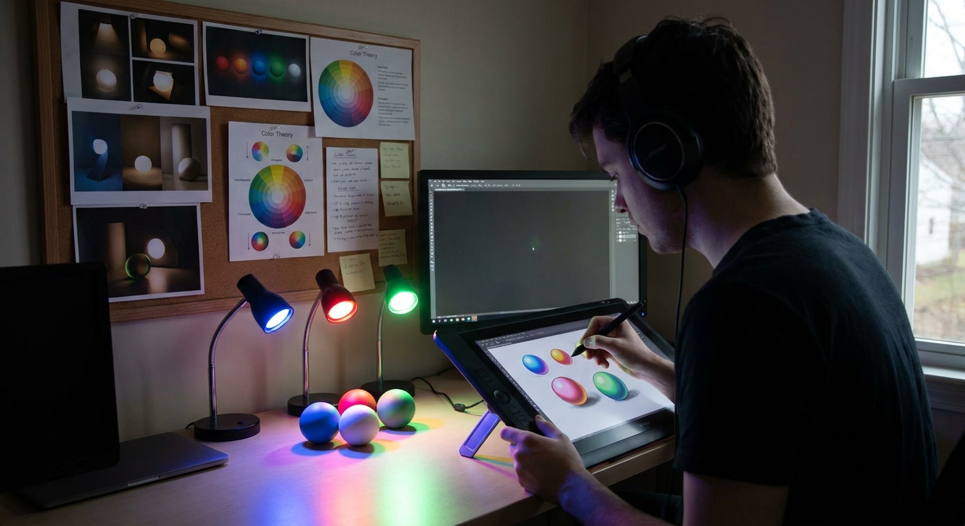 Lighting Lab on a Screen: Mastering Digital Painting Light with Simple Exercises